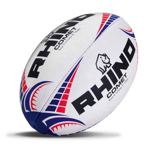 პროფესიონალური რაგბის ბურთი- Rhino Comet Match Ball - თეთრი, ზომა 5